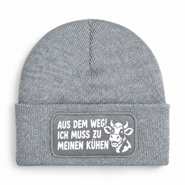 Mütze AUS DEM WEG! ICH MUSS ZU MEINEN KÜHEN – Grau