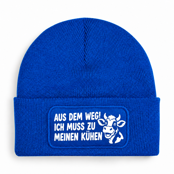 Mütze AUS DEM WEG! ICH MUSS ZU MEINEN KÜHEN – Blau