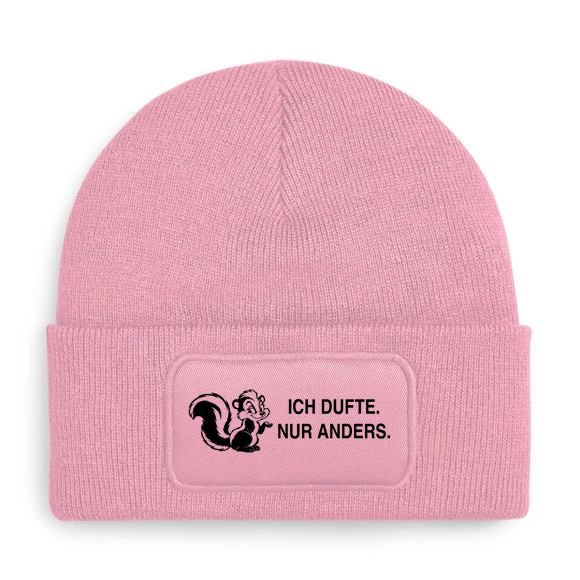 Mütze „ICH DUFTE. NUR ANDERS.“ – Stinktier, Farbe Rosa
