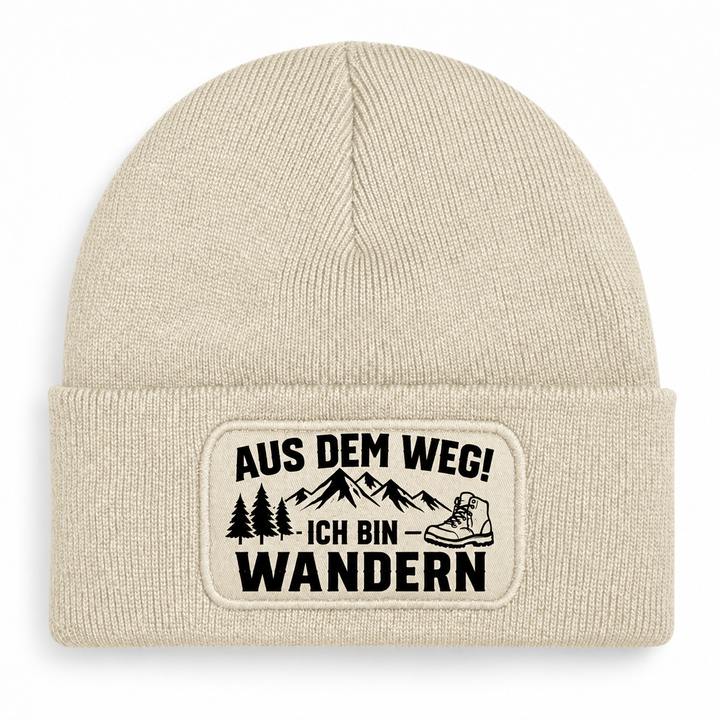 Mütze AUS DEM WEG! ICH BIN WANDERN – Beige
