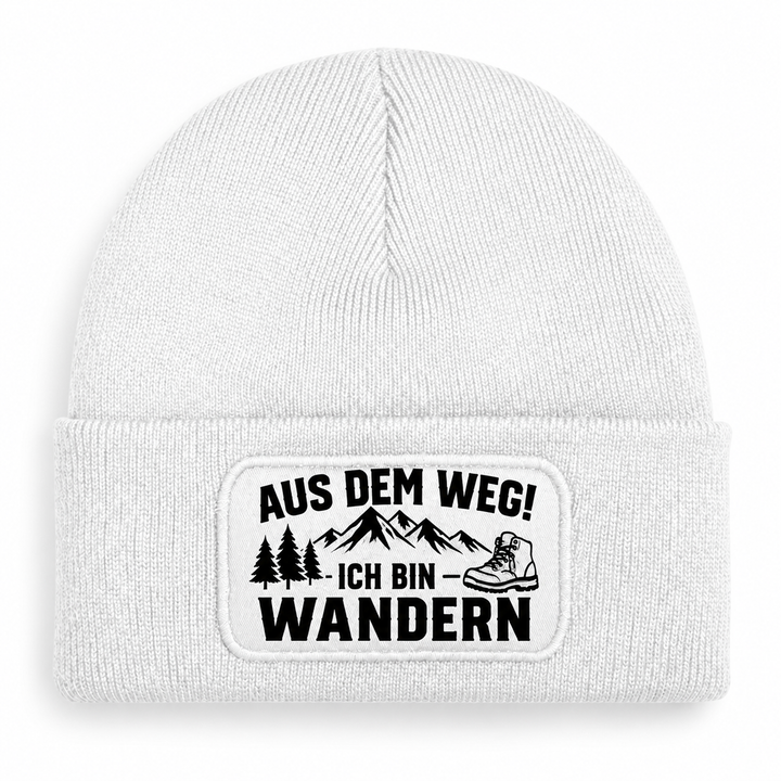 Mütze AUS DEM WEG! ICH BIN WANDERN – Weiß