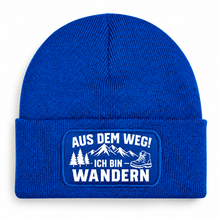 Mütze AUS DEM WEG! ICH BIN WANDERN – Blau