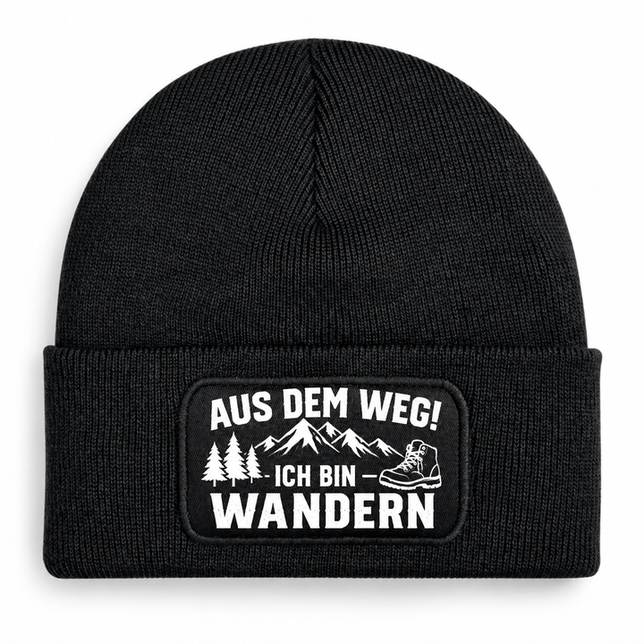 Mütze AUS DEM WEG! ICH BIN WANDERN – Schwarz