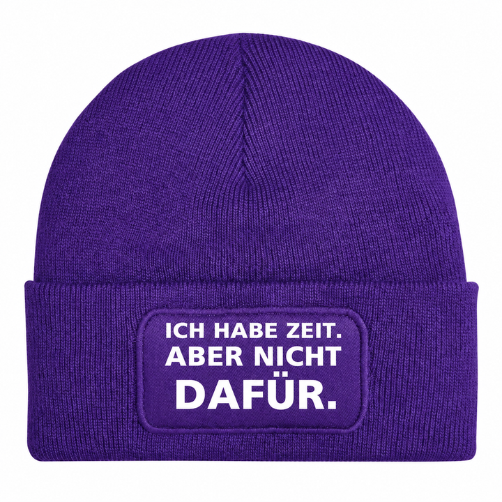 PEPAM Mütze Lila – ICH HABE ZEIT. ABER NICHT DAFÜR.