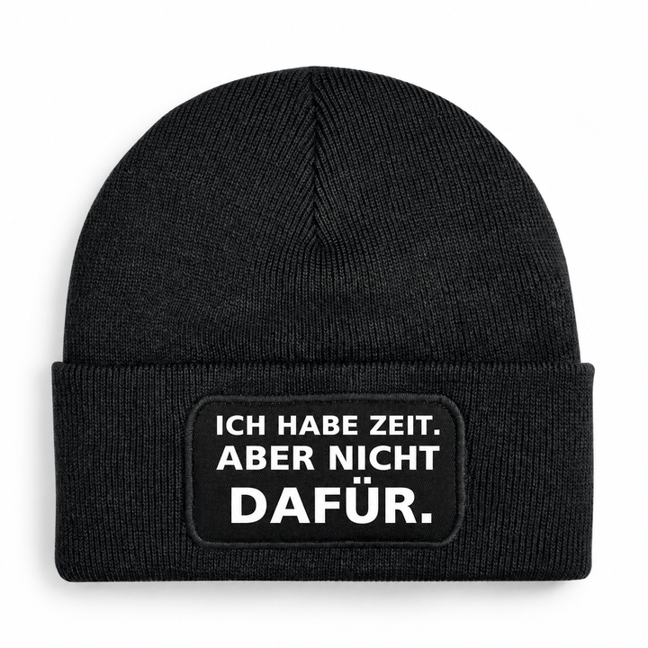 PEPAM Mütze Schwarz – ICH HABE ZEIT. ABER NICHT DAFÜR.