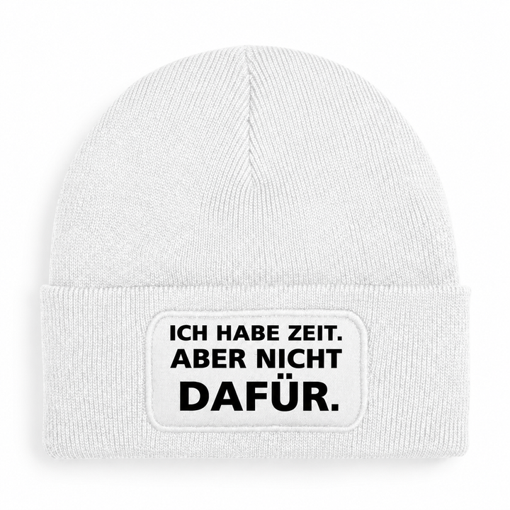 PEPAM Mütze Weiß – ICH HABE ZEIT. ABER NICHT DAFÜR.