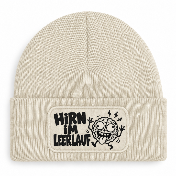 Comic Mütze HIRN IM LEERLAUF – Beige