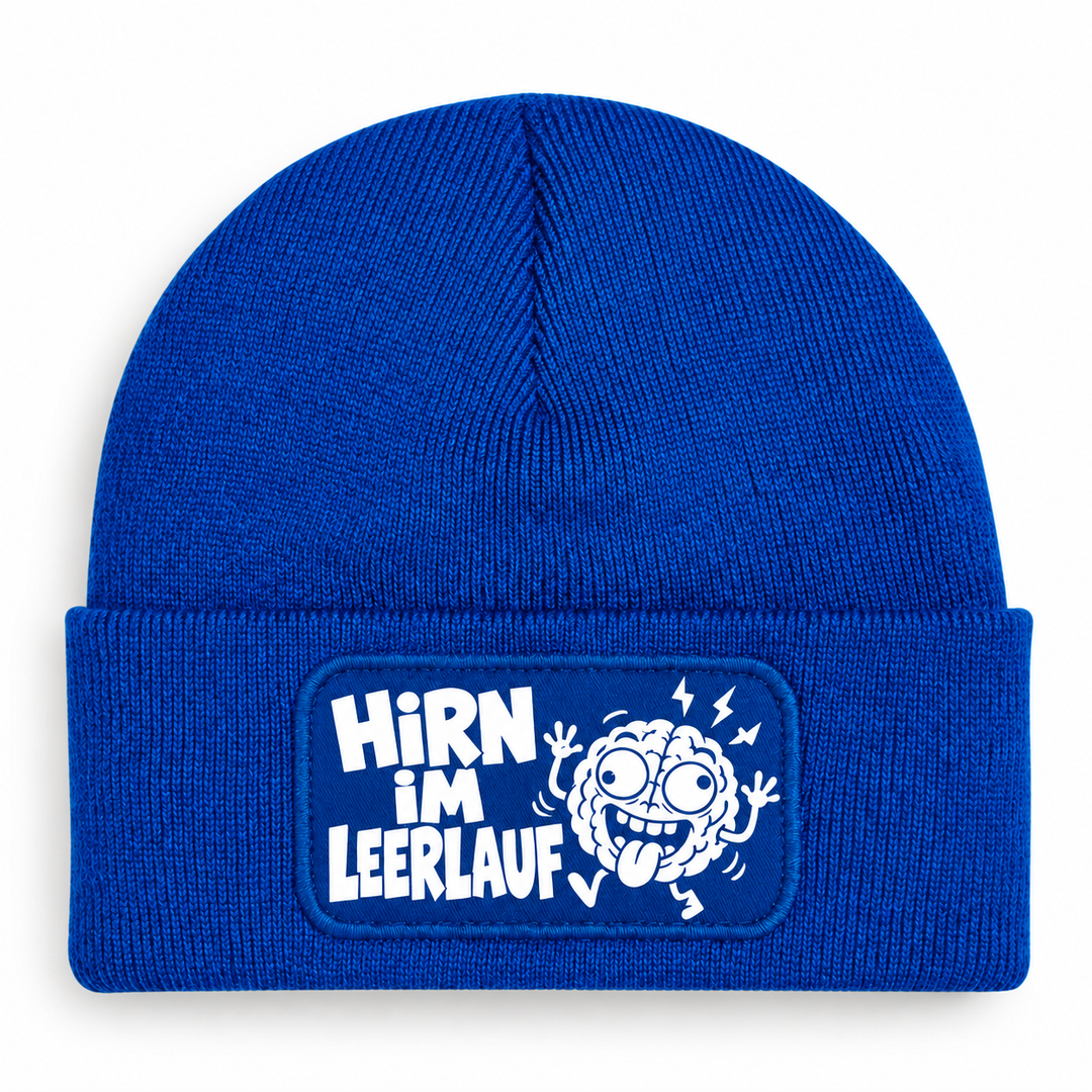 Comic Mütze HIRN IM LEERLAUF – Blau