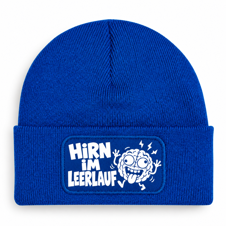 Comic Mütze HIRN IM LEERLAUF – Blau