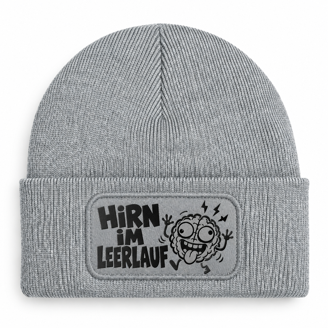 Comic Mütze HIRN IM LEERLAUF – Grau