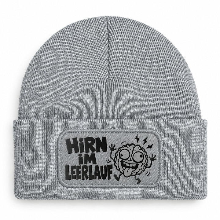 Comic Mütze HIRN IM LEERLAUF – Grau