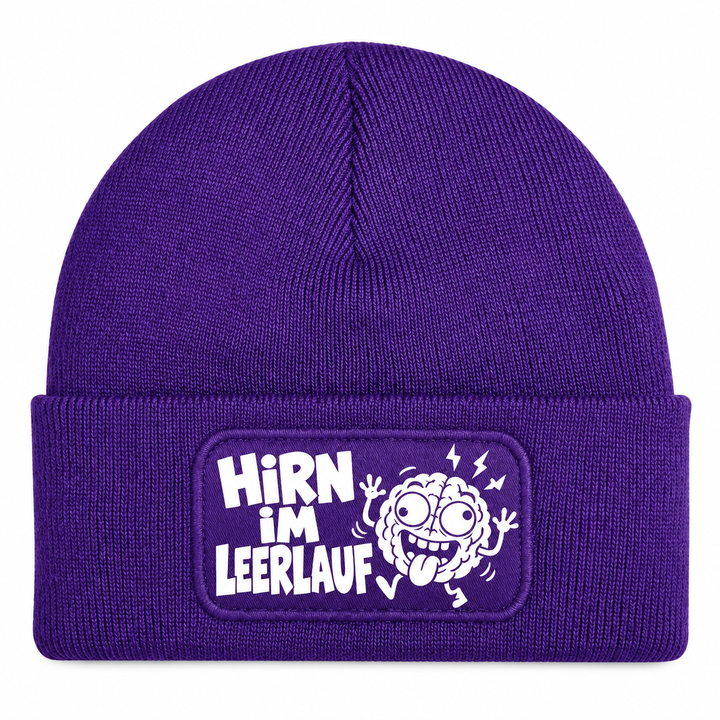 Comic Mütze HIRN IM LEERLAUF – Lila