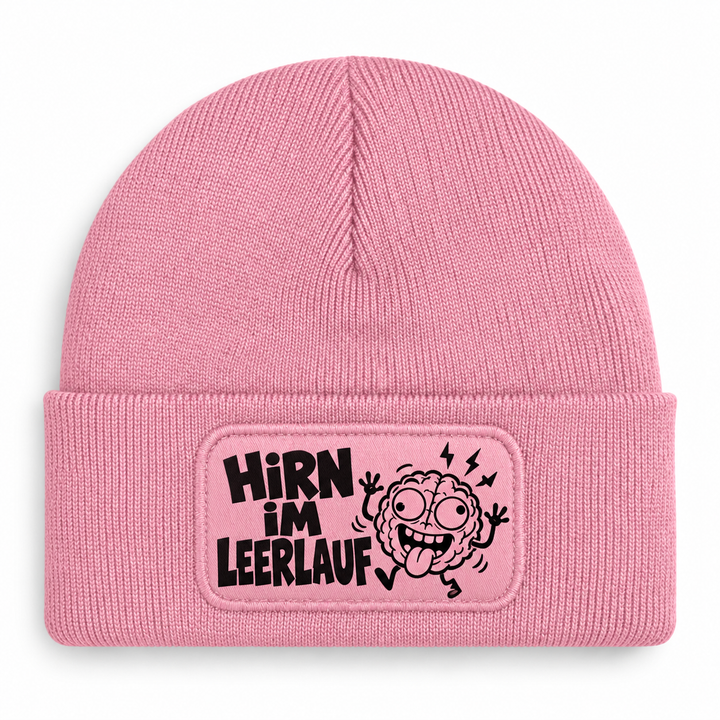 Comic Mütze HIRN IM LEERLAUF – Rosa