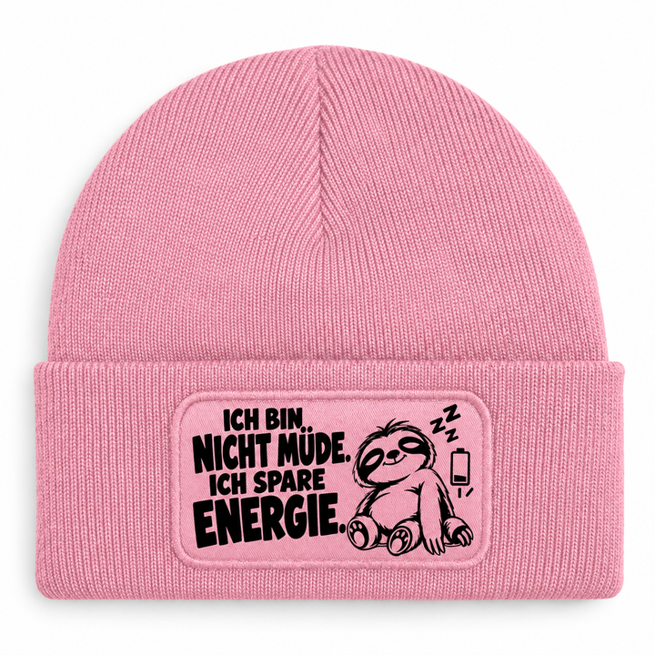 Mütze Ich bin nicht müde – Ich spare Energie mit Faultier – Rosa