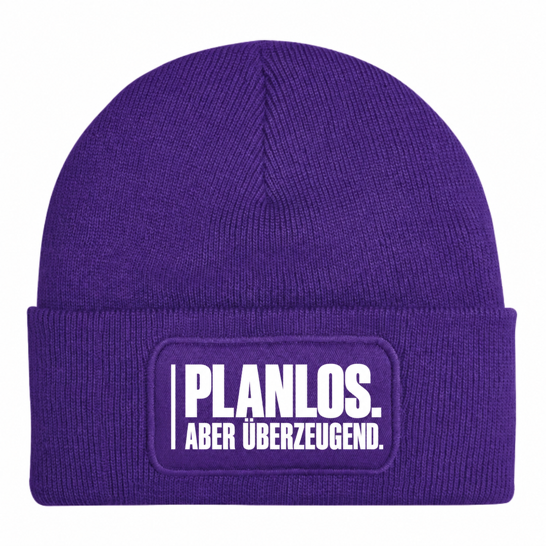 Mütze PLANLOS. ABER ÜBERZEUGEND. – Lila