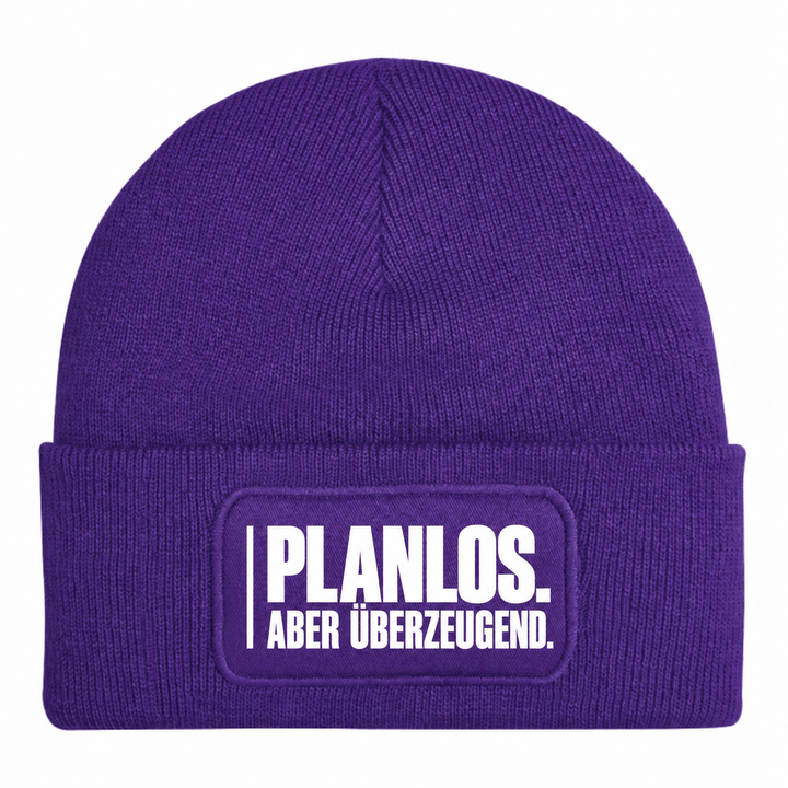 Mütze PLANLOS. ABER ÜBERZEUGEND. – Lila