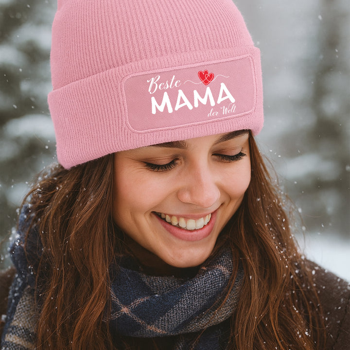 Mütze „Beste Mama der Welt“ ❤️ | Beanie mit Herz für besondere Mamas
