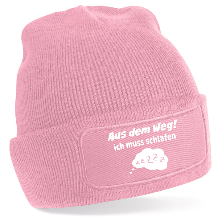 Mütze „Aus dem Weg – ich muss schlafen“ | Lustige Beanie für Schlafmangel-Profis