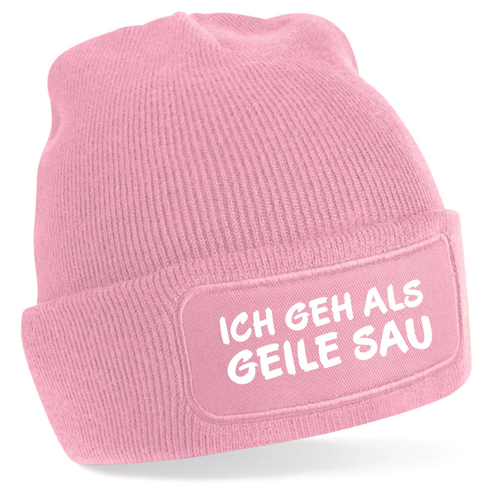 Ich geh als geile Sau Mütze – Lustige Beanie mit Spruch | Karneval, Fasching & Party Accessoire