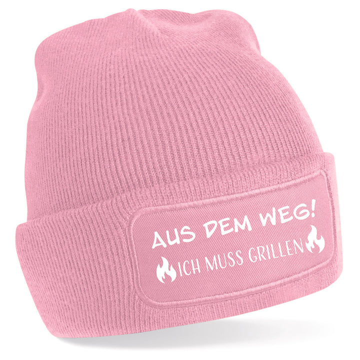 Mütze „Aus dem Weg – ich muss grillen“ | Lustige Beanie für Grillmeister & BBQ-Fans