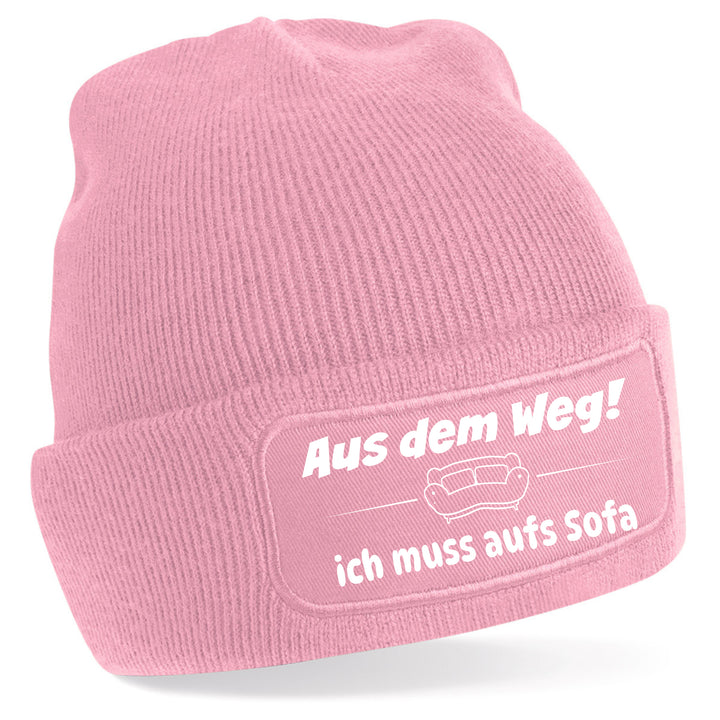 Mütze „Aus dem Weg – ich muss aufs Sofa“ | Lustige Beanie für Couch-Profis