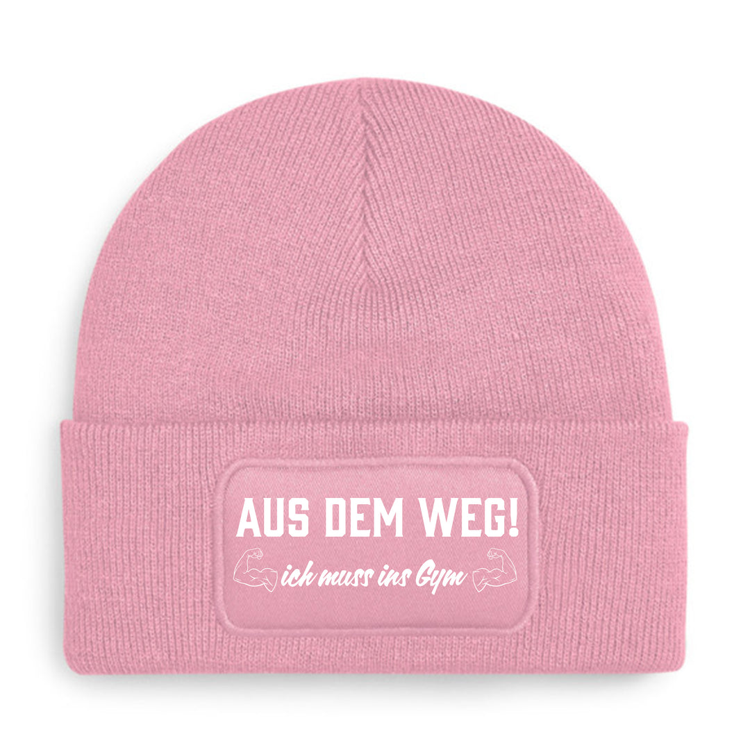 Mütze „Aus dem Weg – ich muss ins Gym“ | Lustige Beanie für Fitness- & Gym-Fans