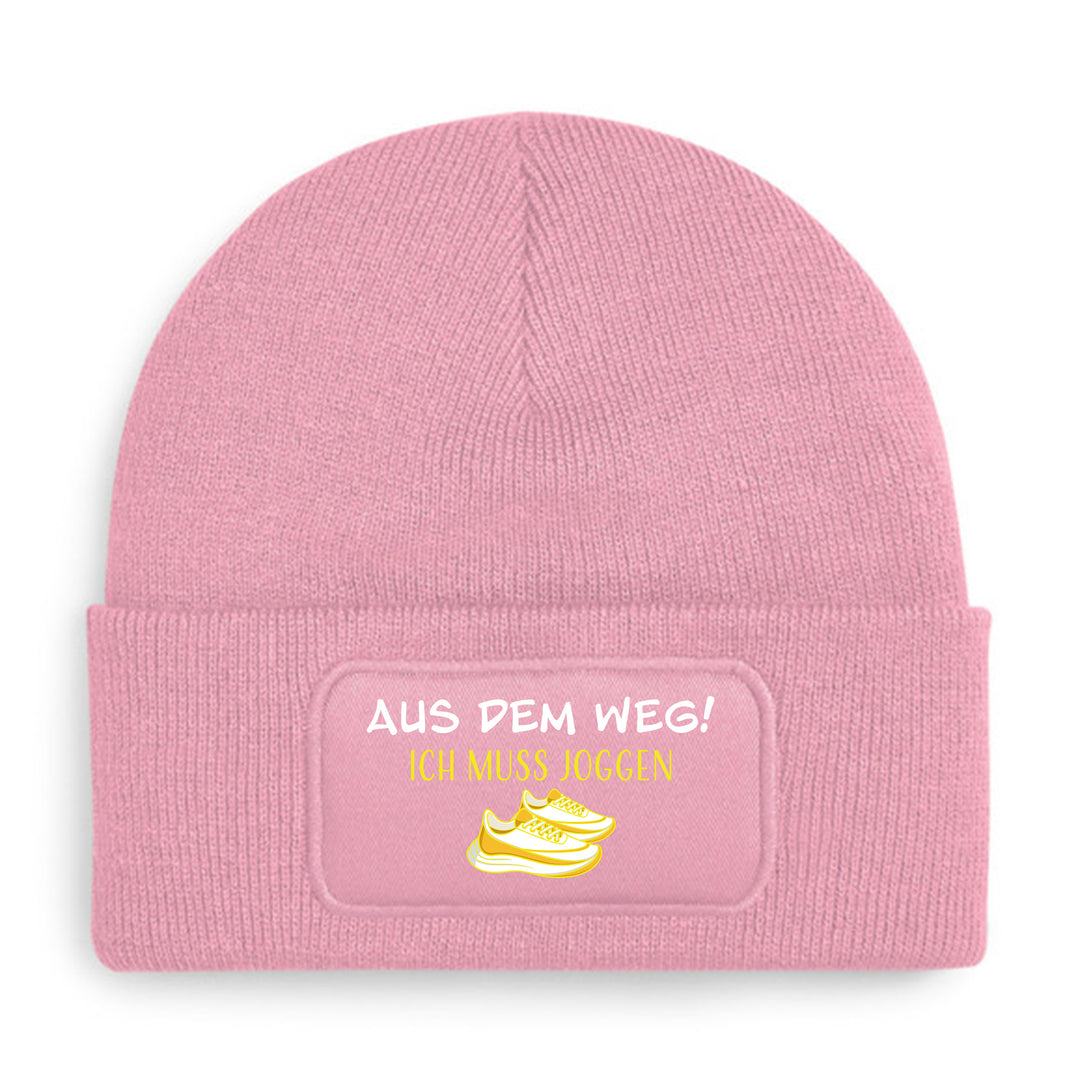 Mütze „Aus dem Weg – ich muss joggen“ | Lustige Beanie für Lauf- & Fitnessfans