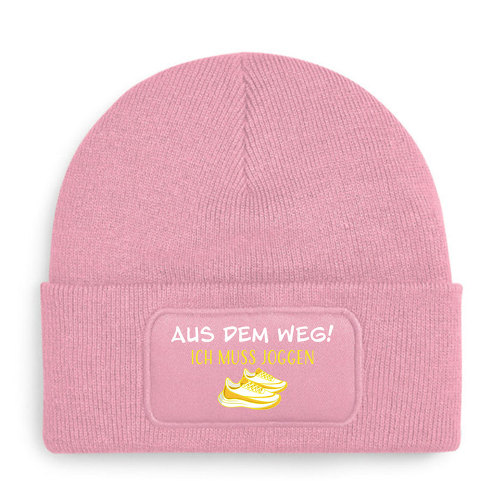 Mütze „Aus dem Weg – ich muss joggen“ | Lustige Beanie für Lauf- & Fitnessfans