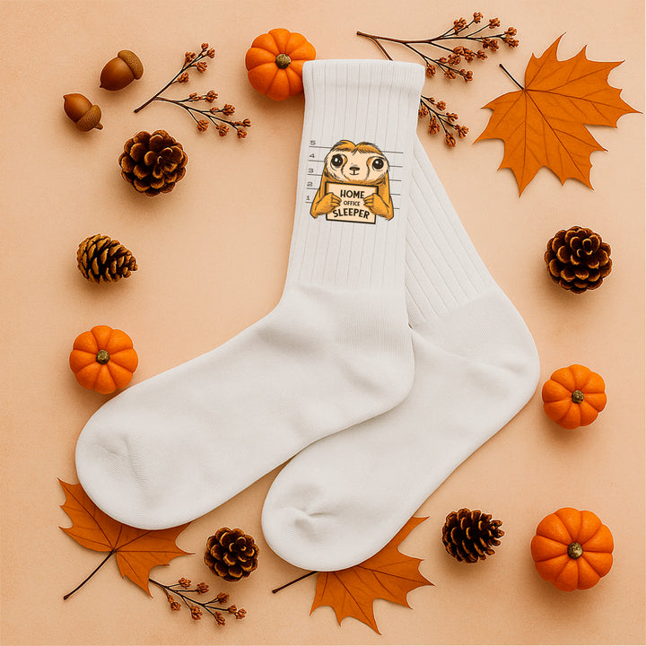 Socken „Homeoffice Sleeper“ – Lustige Spruchsocken | Fun & Chill Socks für Bürohelden daheim | Made in Europe