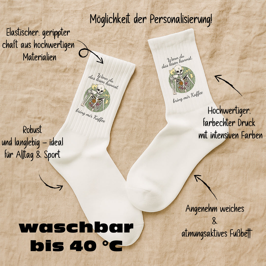 Socken „Wenn du das lesen kannst, bring mir Kaffee“ – Lustige Spruchsocken | Geschenkidee für Kaffeeliebhaber | Made in Europe