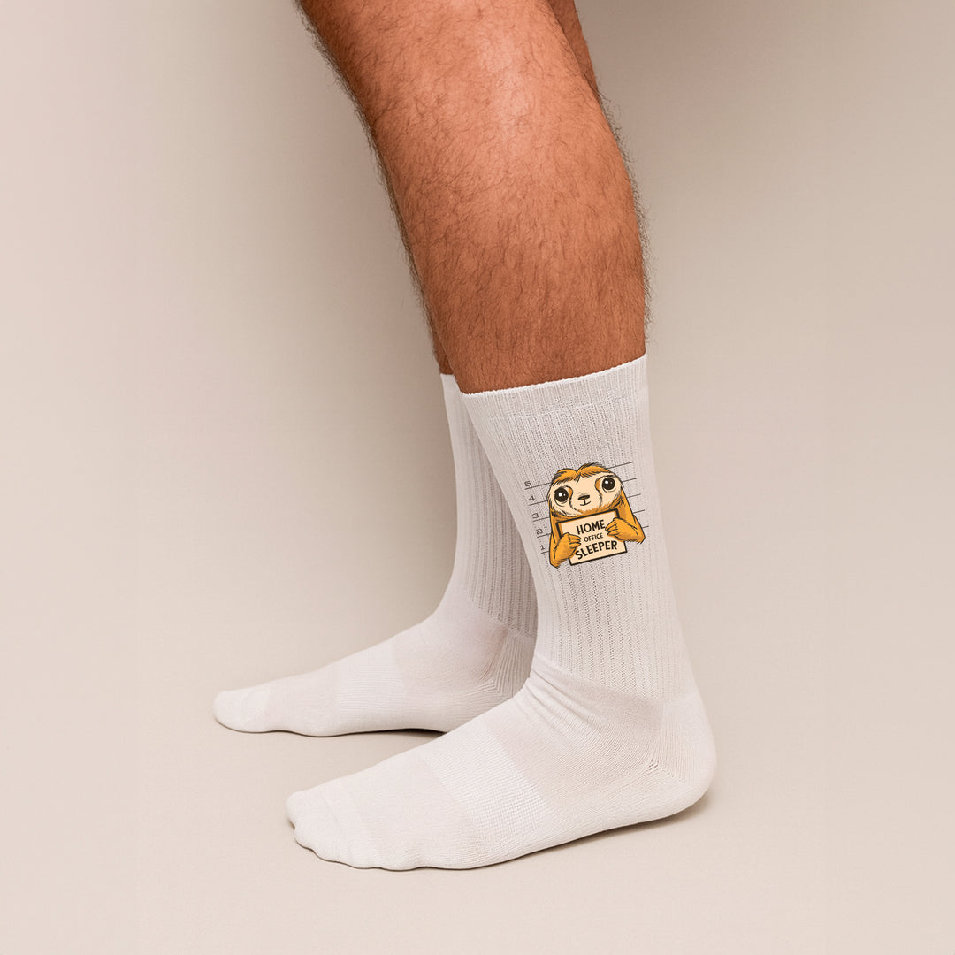 Socken „Homeoffice Sleeper“ – Lustige Spruchsocken | Fun & Chill Socks für Bürohelden daheim | Made in Europe