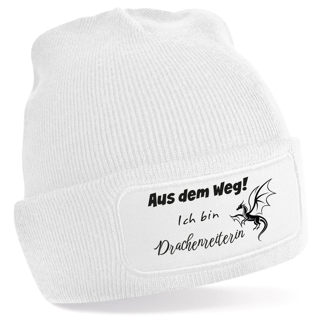 Mütze „Aus dem Weg – ich bin Drachenreiterin“ | Lustige Beanie für starke Frauen