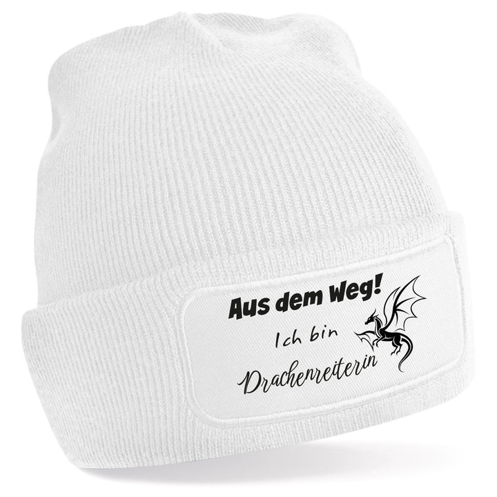 Mütze „Aus dem Weg – ich bin Drachenreiterin“ | Lustige Beanie für starke Frauen