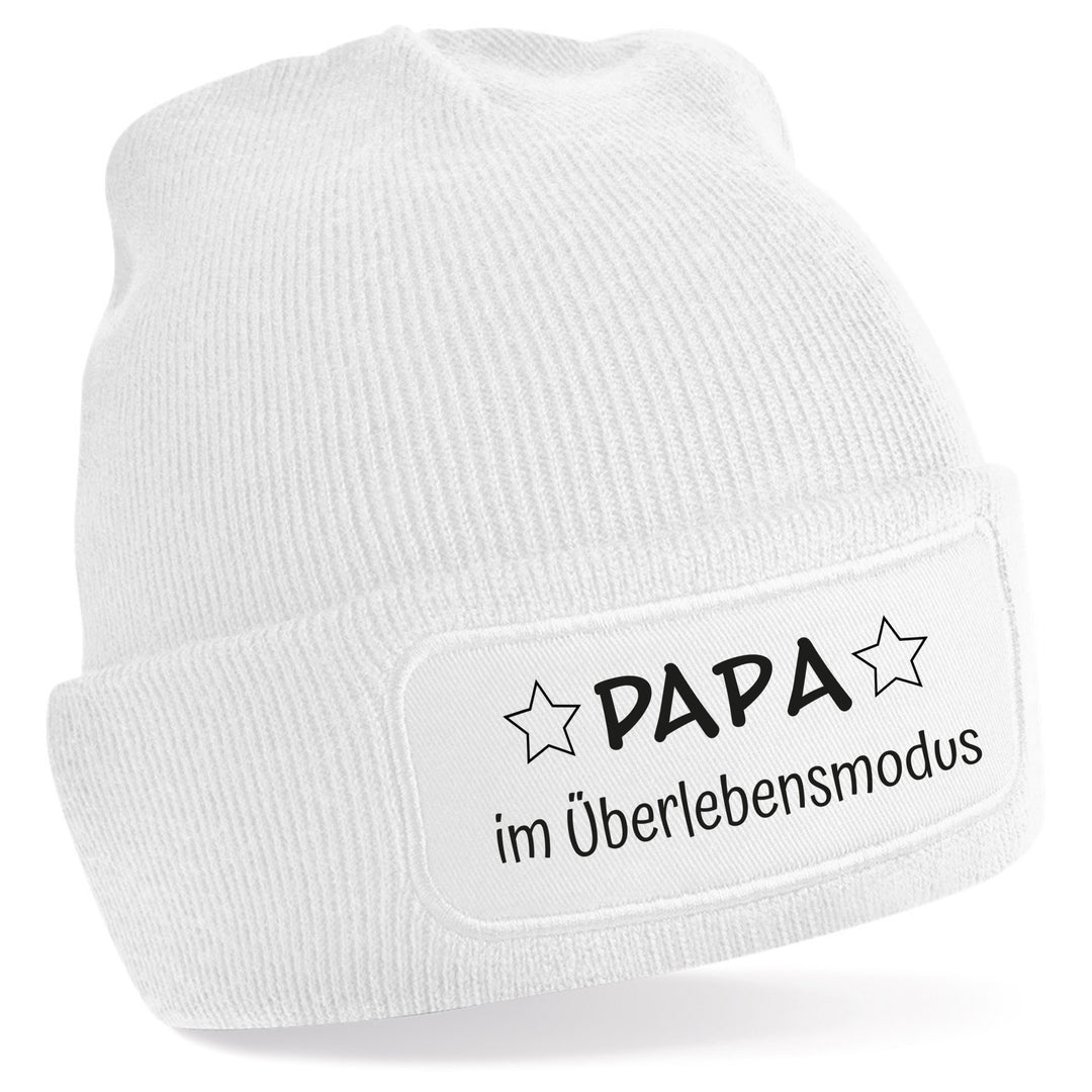 Mütze „Papa im Überlebensmodus“ | Lustige Beanie für Väter mit Humor