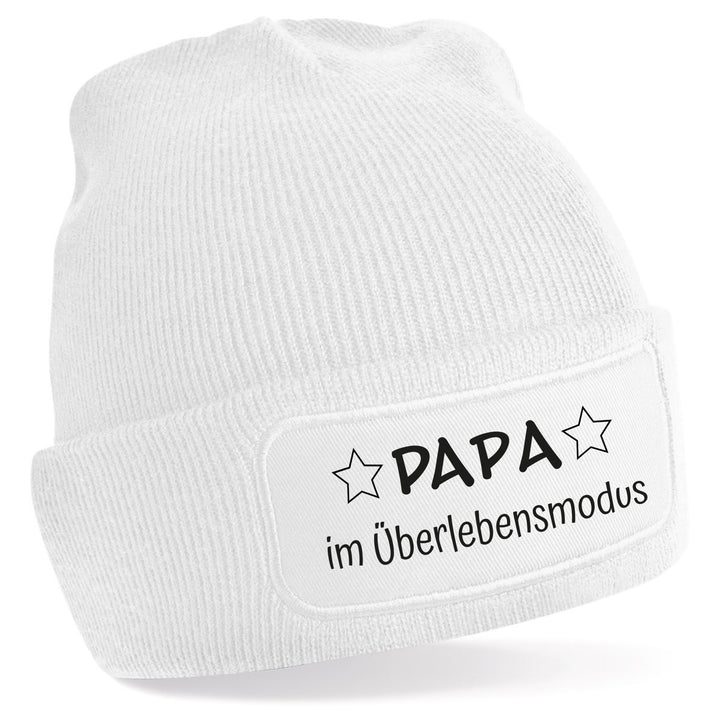 Mütze „Papa im Überlebensmodus“ | Lustige Beanie für Väter mit Humor
