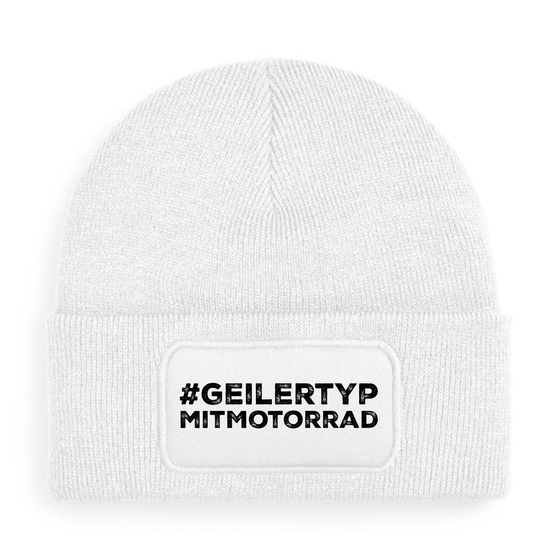 #geilertypmitmotorrad Mütze – Lustige Beanie mit Spruch | Geschenk für Motorradfahrer mit Humor