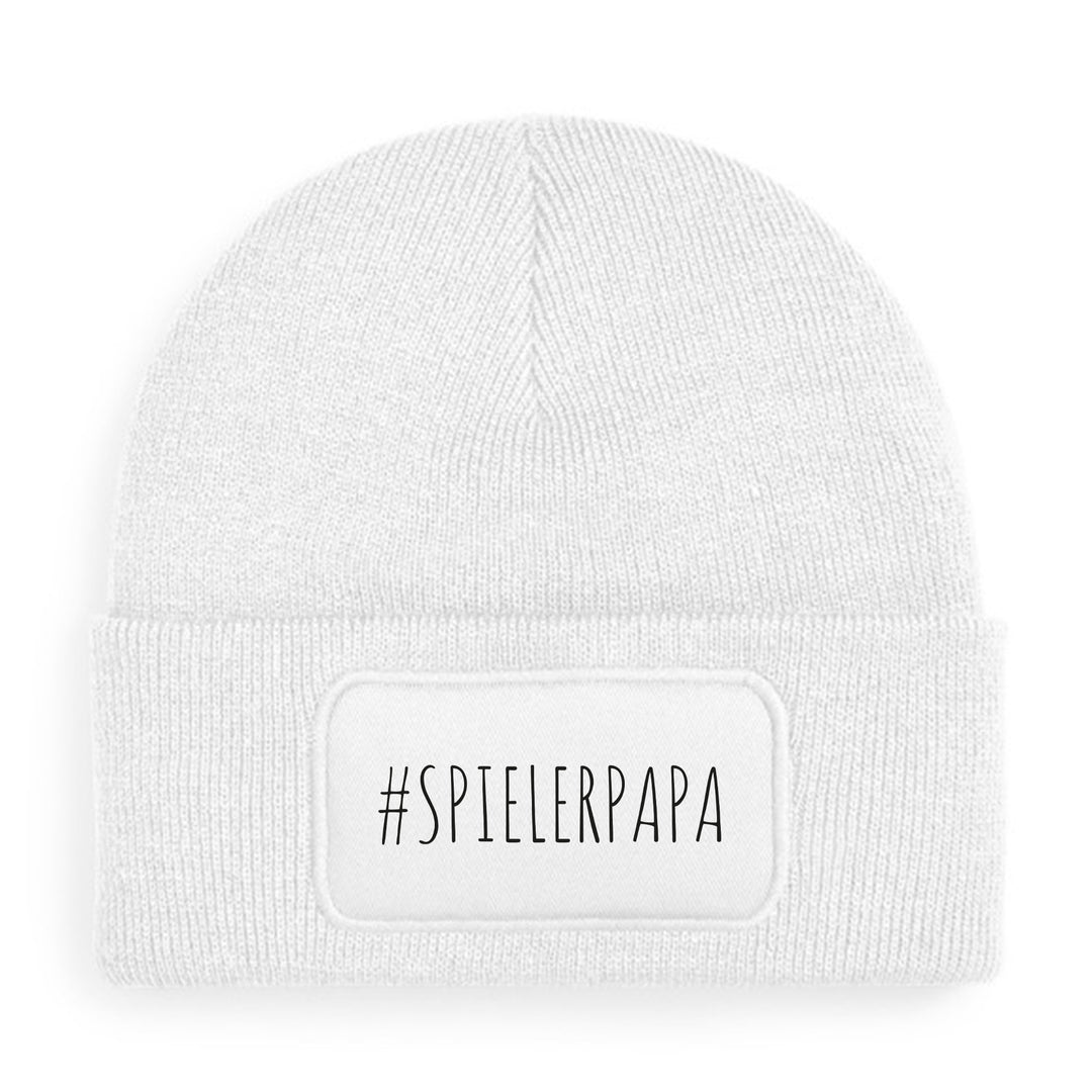 #spielerpapa Mütze – Lustige Beanie mit Spruch | Geschenk für Fußballväter & stolze Papas