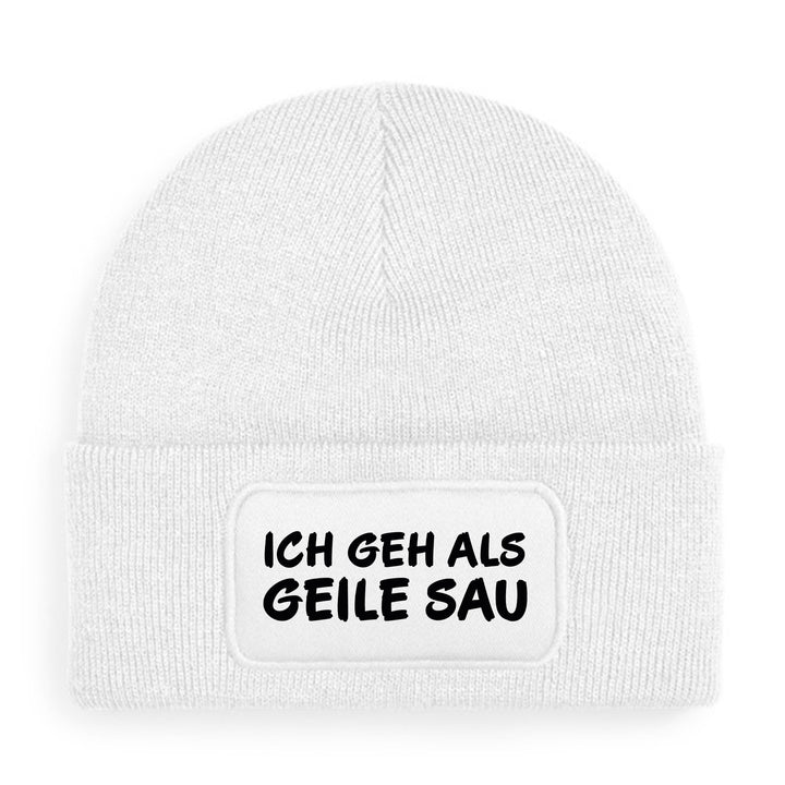 Ich geh als geile Sau Mütze – Lustige Beanie mit Spruch | Karneval, Fasching & Party Accessoire