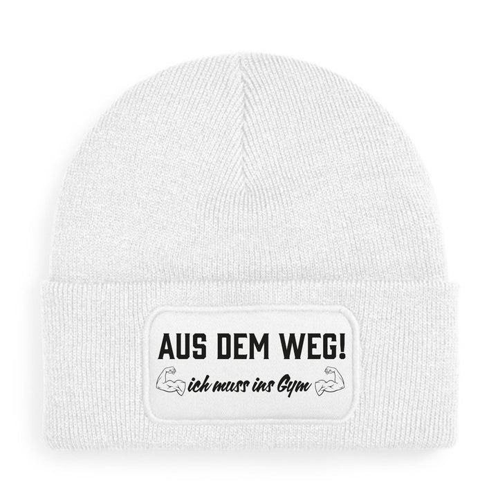 Mütze „Aus dem Weg – ich muss ins Gym“ | Lustige Beanie für Fitness- & Gym-Fans