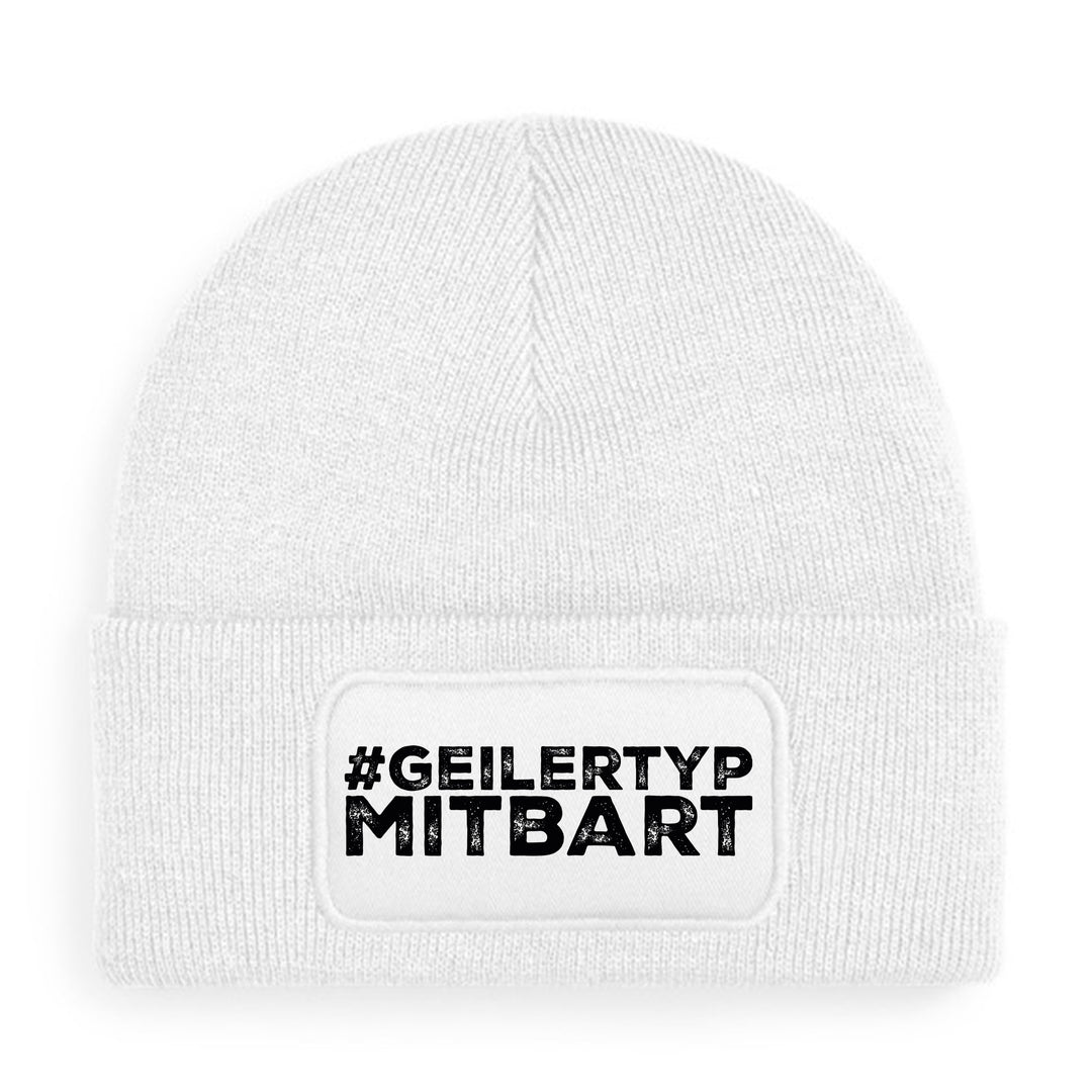 #geilertypmitbart Mütze – Lustige Beanie mit Spruch | Geschenk für bärtige Männer mit Humor