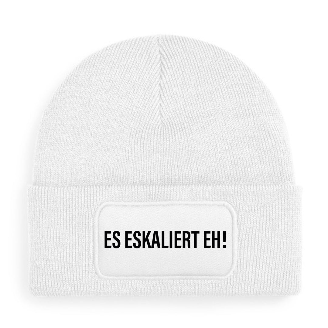 Es eskaliert eh Mütze – Lustige Beanie mit Spruch | Party Mütze & Geschenkidee für Freunde