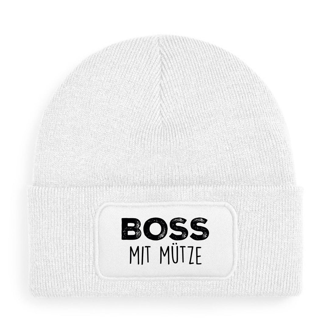 Boss mit Mütze – Lustige Beanie mit Spruch | Geschenk für Chefs & Menschen mit Stil