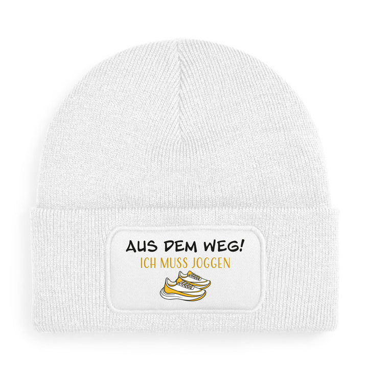 Mütze „Aus dem Weg – ich muss joggen“ | Lustige Beanie für Lauf- & Fitnessfans