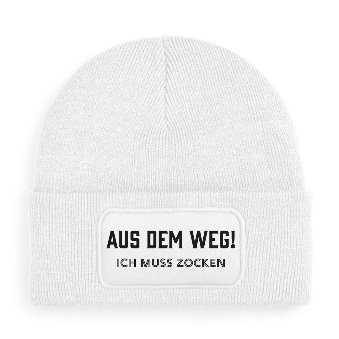 Mütze „Aus dem Weg – ich muss zocken“ | Lustige Beanie für Gamer & Nerds