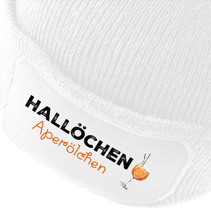 Hallöchen Aperölchen Mütze – Lustige Beanie mit Spruch | Geschenk für Aperol Spritz Fans